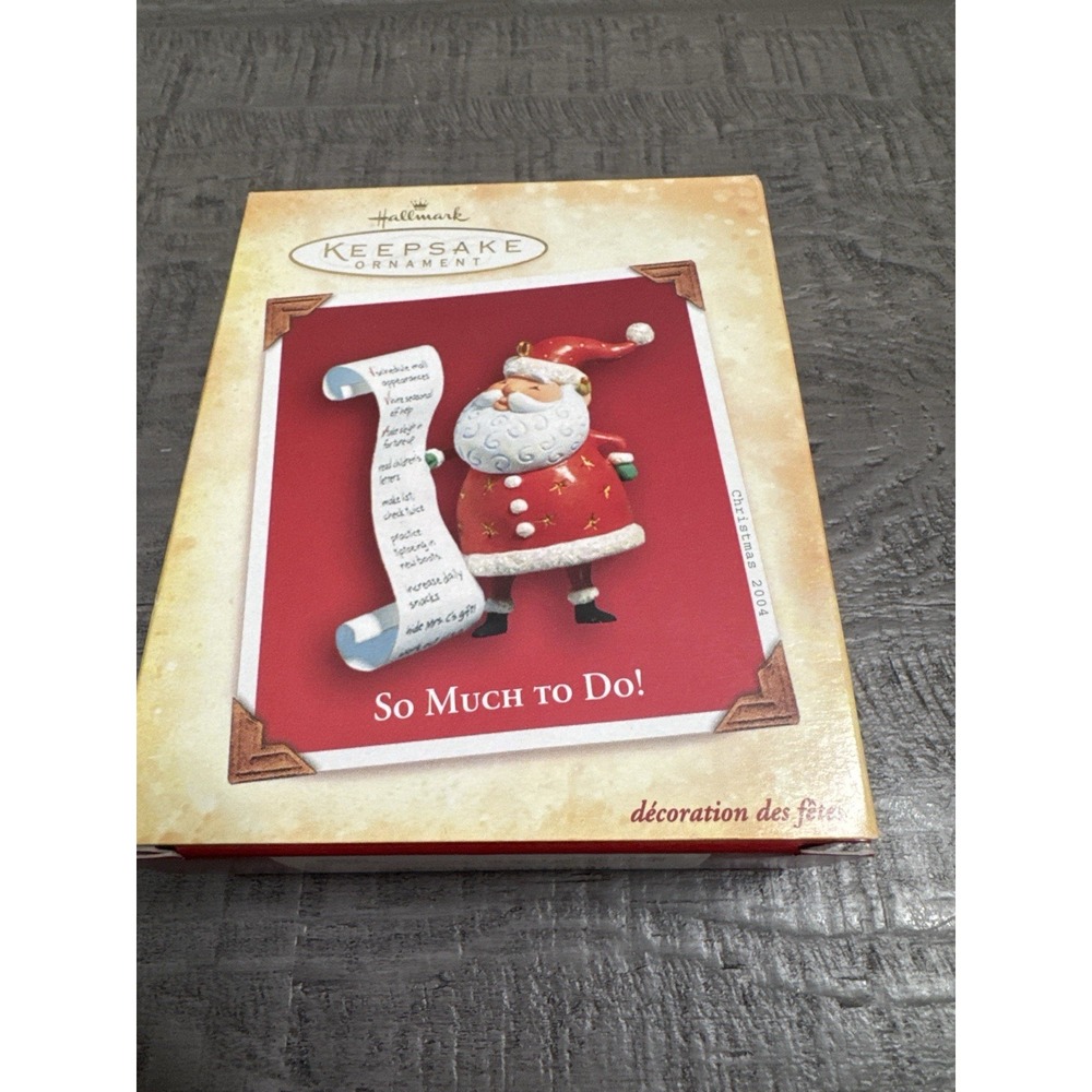 2004 Hallmark Keepsake Ornament So Much‎ To Do Santa NIB With Card